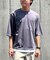 ７分袖 フェイクレイヤード クルーネックＴシャツ