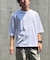 ７分袖 フェイクレイヤード クルーネックＴシャツ