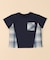 チェック使い ポケットTシャツ(ベビーサイズ)