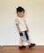ストレッチデニム/ヒッコリー×裏毛 ドッキングハーフパンツ (ベビーサイズ)