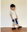ストレッチデニム/ヒッコリー×裏毛 ドッキングハーフパンツ (ベビーサイズ)