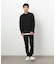 タテ畝ストレッチポンチ フェイクレイヤード クルーネックＴシャツ （長袖）