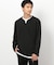 タテ畝ストレッチポンチ  フェイクレイヤード キーネックＴシャツ（長袖）