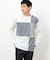 カラーブロック パッチワーク クルーネックＴシャツ（長袖）