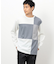 カラーブロック パッチワーク クルーネックＴシャツ（長袖）