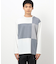 カラーブロック パッチワーク クルーネックＴシャツ（長袖）