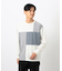 カラーブロック パッチワーク クルーネックＴシャツ