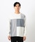 カラーブロック パッチワーク クルーネックＴシャツ
