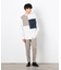 ウールライク ブロッキング バンドカラー シャツ
