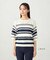 ランダムボーダー５分袖ニット