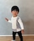 ストライプコンビデザイン 長袖Ｔシャツ(ベビーサイズ)