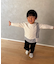ストライプコンビデザイン 長袖Ｔシャツ(ベビーサイズ)