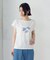 水彩タッチ 花プリントＴシャツ