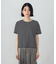 ボックスシルエット クロップ丈ボーダーＴシャツ