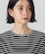 ボックスシルエット クロップ丈ボーダーＴシャツ