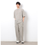 【セットアップ対応】リネンライク ポリエステル バンドカラー ５分袖シャツ