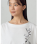 水彩タッチインクジェット箔スタッズ付きＴシャツ