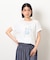 スタッズ 箔ライン付き プリントＴシャツ