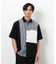 ウールライク ショートポイントカラーブロッキング半袖シャツ