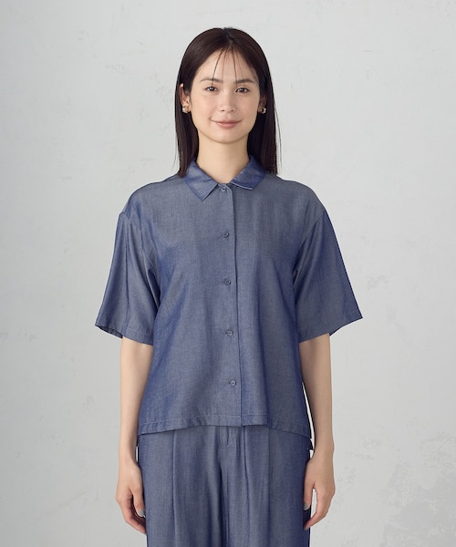 セットアップ対応】デニムライクシャンブレー ショートスリーブ