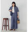 【セットアップ対応】デニムライクシャンブレー サイドパネル ワイドパンツ