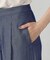 【セットアップ対応】デニムライクシャンブレー サイドパネル ワイドパンツ