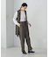 【セットアップ対応】ポリエステルツイル　ワイドテーパードパンツ