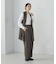 【セットアップ対応】ポリエステルツイル　ワイドテーパードパンツ