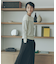 【ウォッシャブル】ベーシック　ボーダー袖ボタンニット