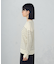 【ウォッシャブル】ベーシック　ボーダー袖ボタンニット
