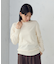 【ウォッシャブル】ベーシック　袖ボタンニット