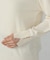 【ウォッシャブル】ベーシック　袖ボタンニット