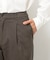 ハイテンション 裏起毛 ワンタック ワイド テーパード パンツ