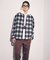 ウールライク シャギーチェック シャツブルゾン