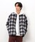 ウールライク シャギーチェック シャツブルゾン