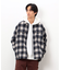ウールライク シャギーチェック シャツブルゾン