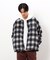 ウールライク シャギーチェック シャツブルゾン