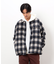 ウールライク シャギーチェック シャツブルゾン