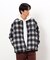 ウールライク シャギーチェック シャツブルゾン