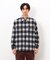 ウールライク シャギーチェック シャツブルゾン