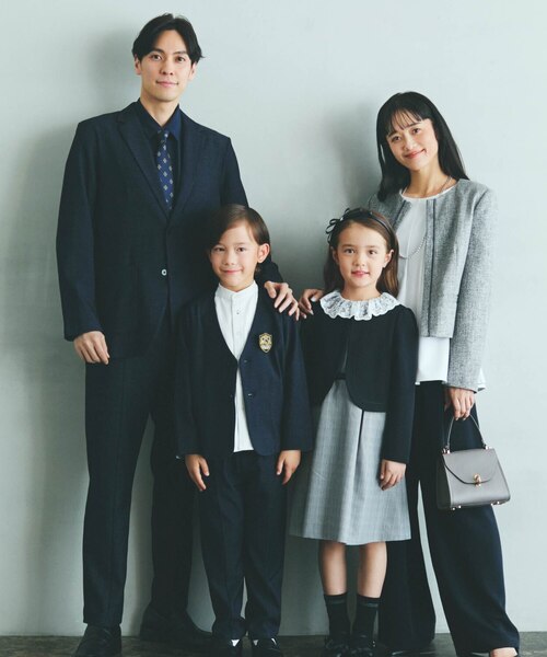 雑誌掲載商品】ノーカラージャケットセットアップスーツ(110-130cm