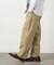コットンストレッチツイル ノータックワイドテーパードパンツ