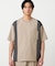 ライトウエイトポリエステル ブロッキング 布帛Tシャツ