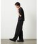 ライトウエイトポリエステル リラックスワイドテーパードパンツ