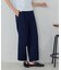 【美しいベーシックパンツ】麻調 ワイドパンツ