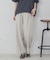 【美しいベーシックパンツ】麻調 ワイドパンツ