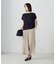 レーヨンポリエステル麻調スラブ ワークワイドパンツ