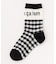 ロゴ×ギンガムチェック クルーソックス