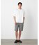 ポリエステルグレンチェックストレッチ ワンタックショートパンツ