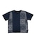 バンダナ柄プリント 切替半袖Tシャツ